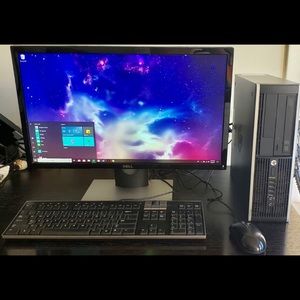 Desktop PC with keyboard, mouse, monitor